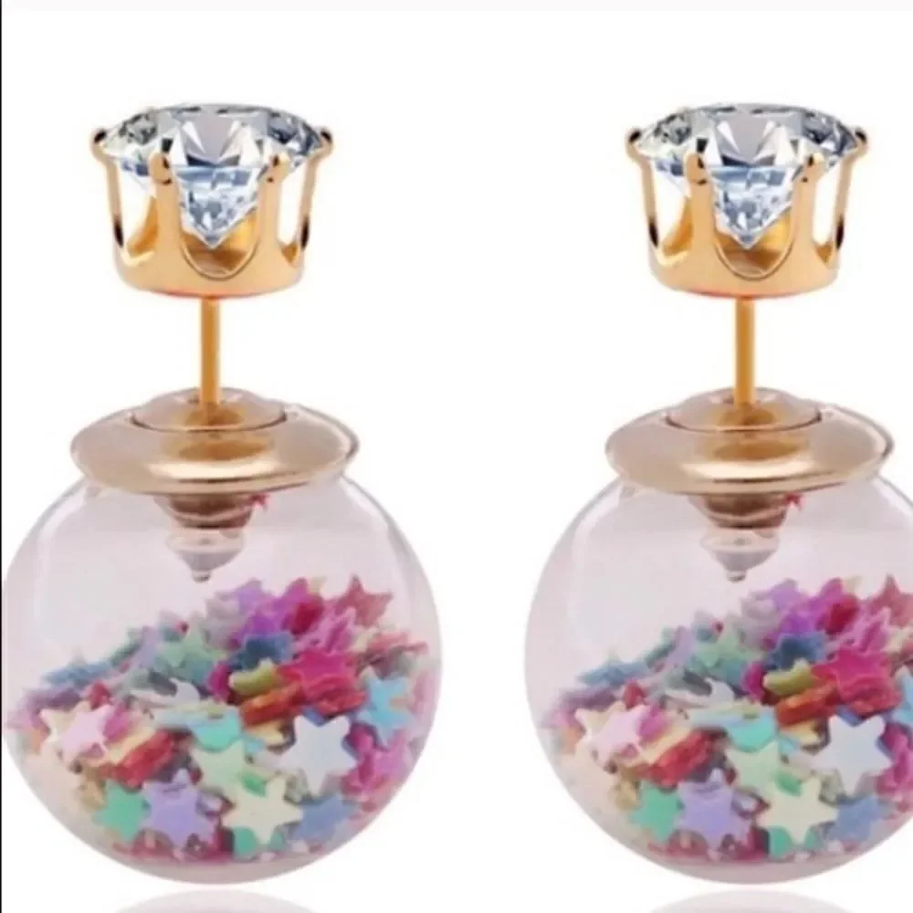 Double Sided Confetti Star Earrings
